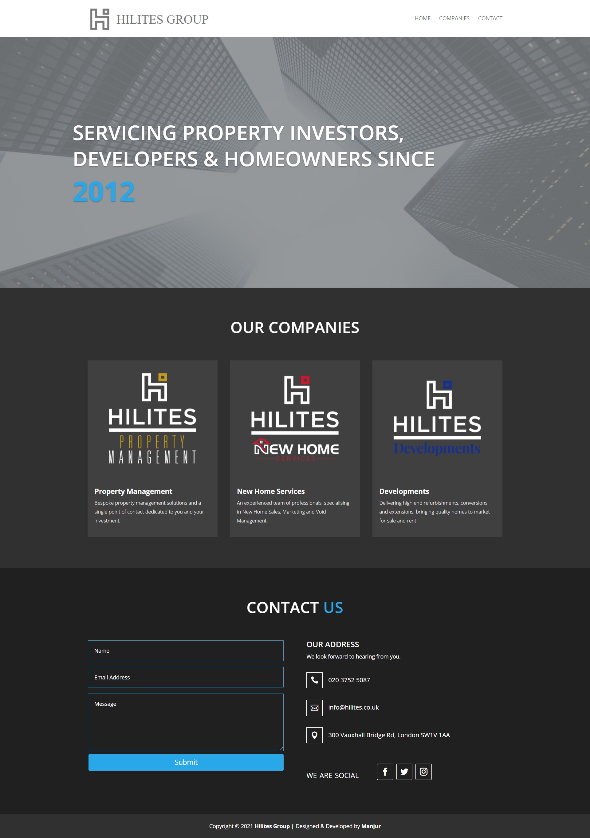 Hilites Group of companies website design with Divi