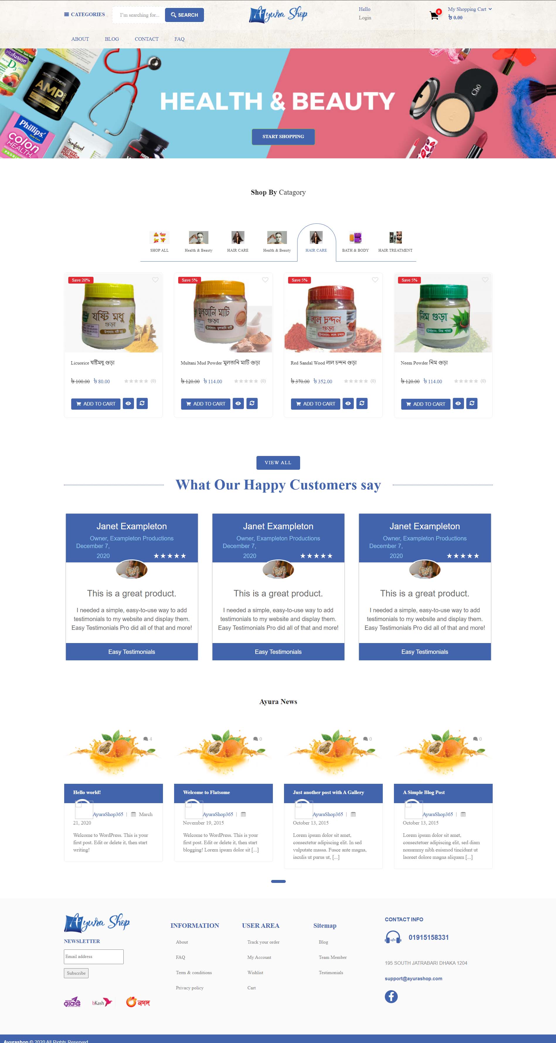 Beauty & herbal wordpress woocommerce website