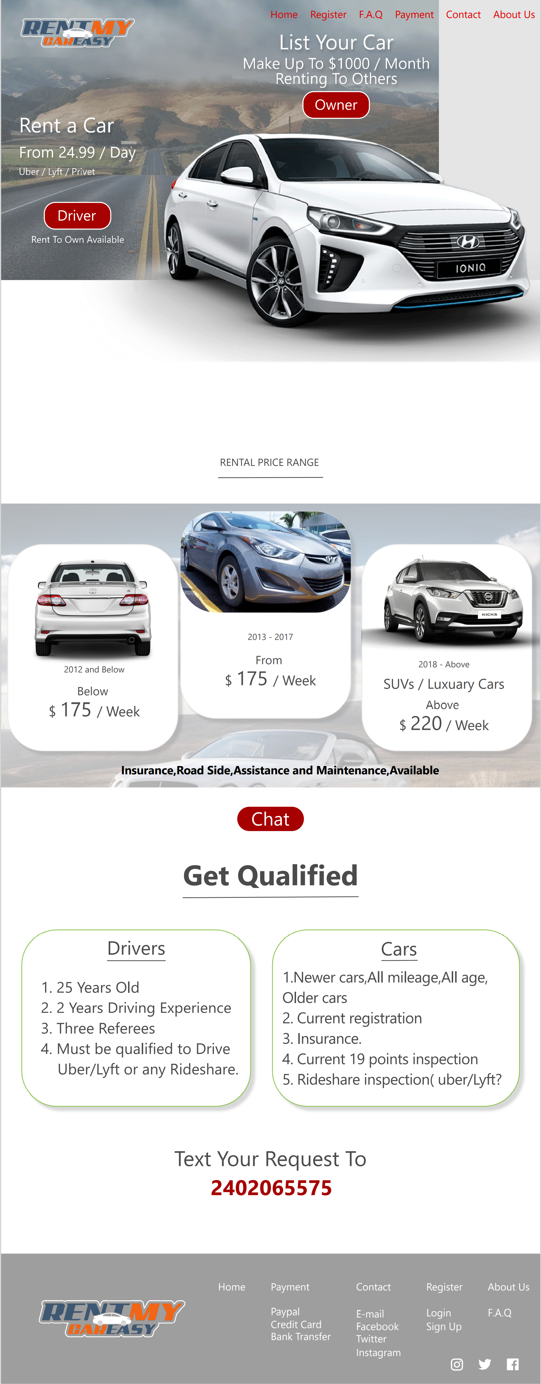 Car rental website PSD to wordpress design with Elementor