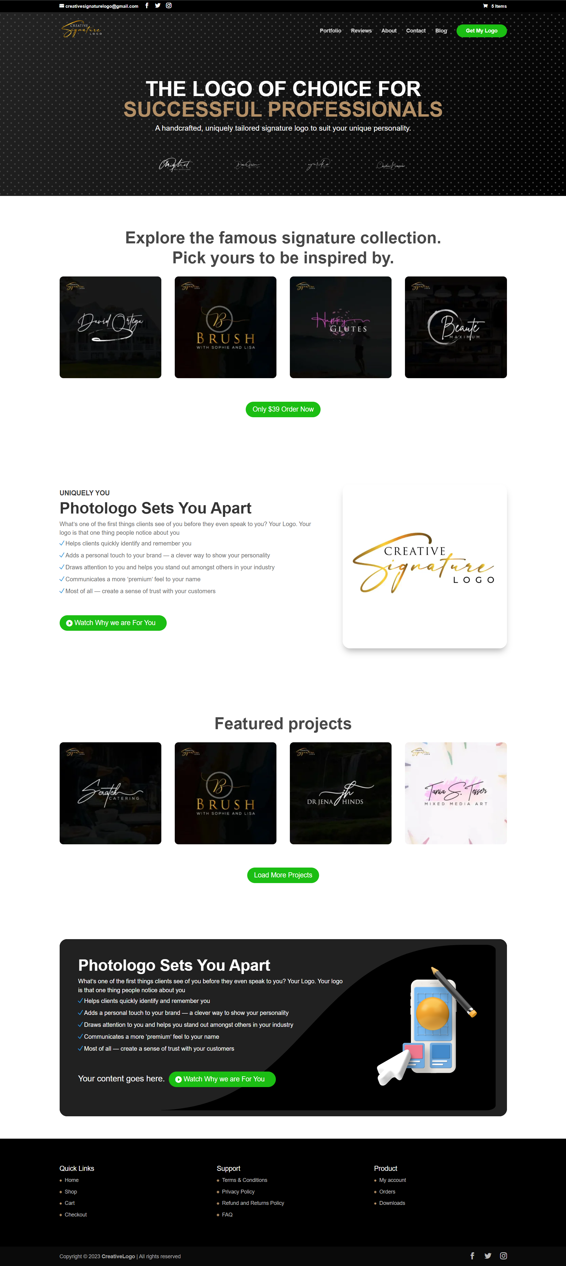 Creative Signature Logo Design Agency Website